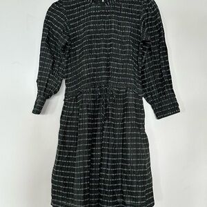 Apiece Apart Black and White Bishop Sleeve Dress
